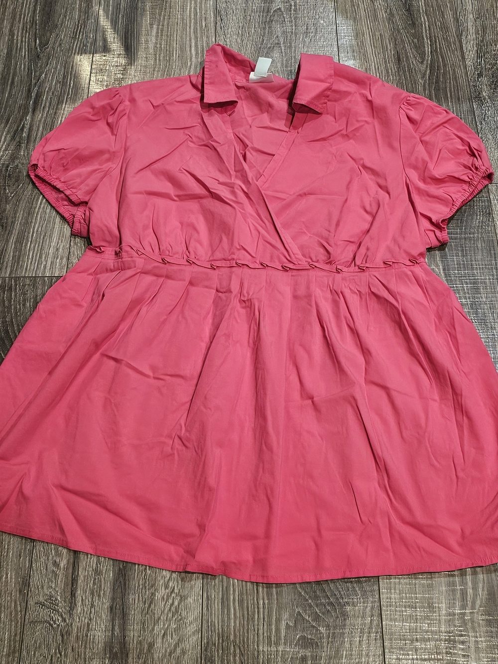 Motherhood Maternity Pink Short Sleeve Peplum Blouse Size XL